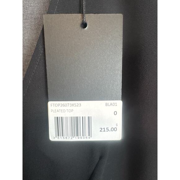 NWT The Kooples Black Pleated V-Neck Top Size XS $215 - Picture 10 of 10